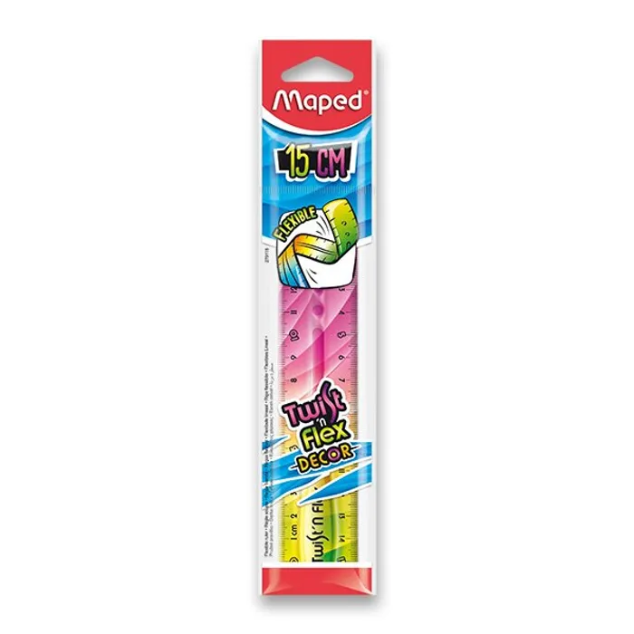 Główne zdjęcie produktu Pravítko Twint´n Flex duhové - 15 cm, mix barev