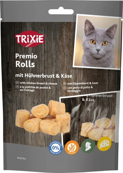 Główne zdjęcie produktu PREMIO Chicken & Cheese Rolls - válečky s kuřetem a sýrem, 50 g
