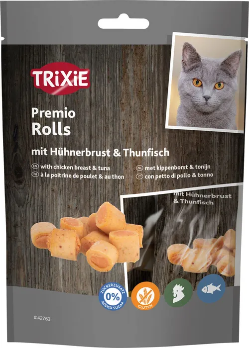 Główne zdjęcie produktu PREMIO Chicken & Tuna Rolls - válečky s tuňákem a kuřetem, 50 g