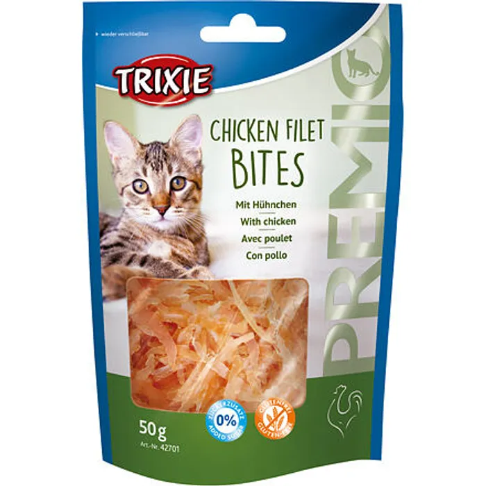 Główne zdjęcie produktu Premio FILET BITS Light - kuřecí filetky 50g TRIXIE