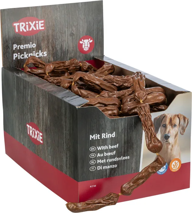 Główne zdjęcie produktu Premio PICKNICKS klobásky - hovězí maso 8g, 1ks - TRIXIE