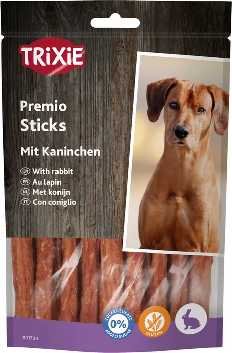 Główne zdjęcie produktu Premio RABBIT STICKS - tyčinky s králíkem 100 g