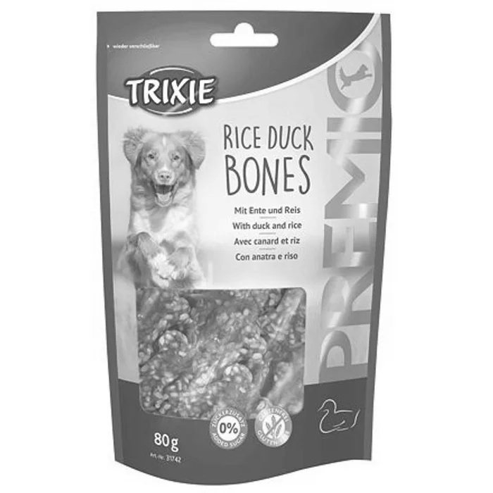 Główne zdjęcie produktu Premio RICE DUCK BONES - kostičky s kachnou a rýží 80 g