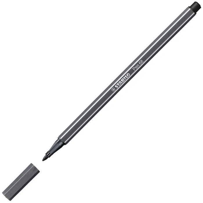 Główne zdjęcie produktu Prémiový vláknový fix - STABILO Pen 68 - 1 ks - černošedá