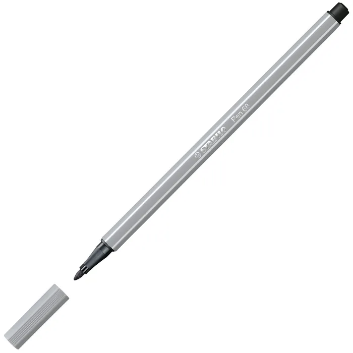 Główne zdjęcie produktu Prémiový vláknový fix - STABILO Pen 68 - 1 ks - stříbrošedá