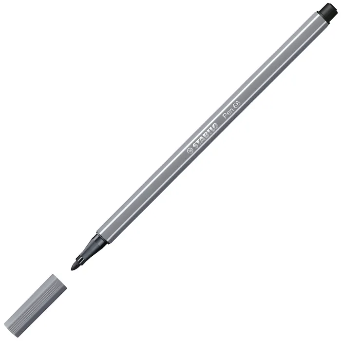Główne zdjęcie produktu Prémiový vláknový fix - STABILO Pen 68 - 1 ks - tmavá šedá