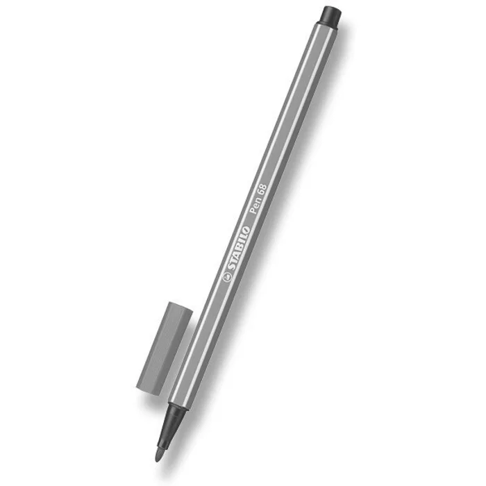 Główne zdjęcie produktu Prémiový vláknový fix - STABILO Pen 68 - 1 ks - tmavá šedá