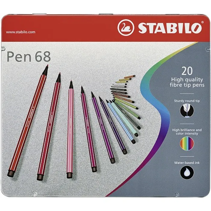 Główne zdjęcie produktu Prémiový vláknový fix - STABILO Pen 68 - 20 ks sada v plechu