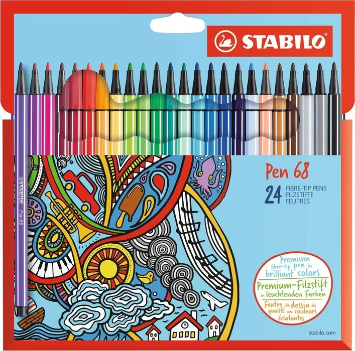 Główne zdjęcie produktu Prémiový vláknový fix - STABILO Pen 68 - 24 ks sada