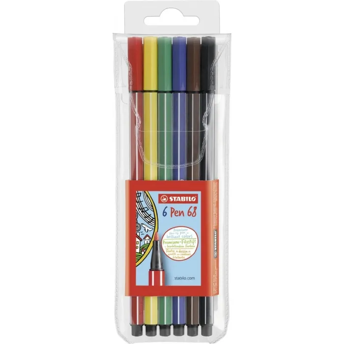 Główne zdjęcie produktu Prémiový vláknový fix - STABILO Pen 68 - 6 ks sada