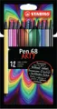 Marker fibrowy premium - STABILO Pen 68 - ARTY - kpl. 12 szt