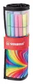 Marker fibrowy premium - STABILO Pen 68 - ARTY - 25 szt. zestaw wałków