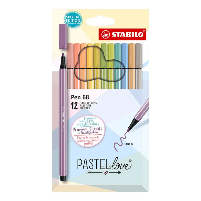 Główne zdjęcie produktu Prémiový vláknový fix - STABILO Pen 68 - Pastellove - 12 ks sada