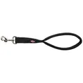 Smycz krótka PREMIUM płaska czarna M-XL 30 cm/25 mm