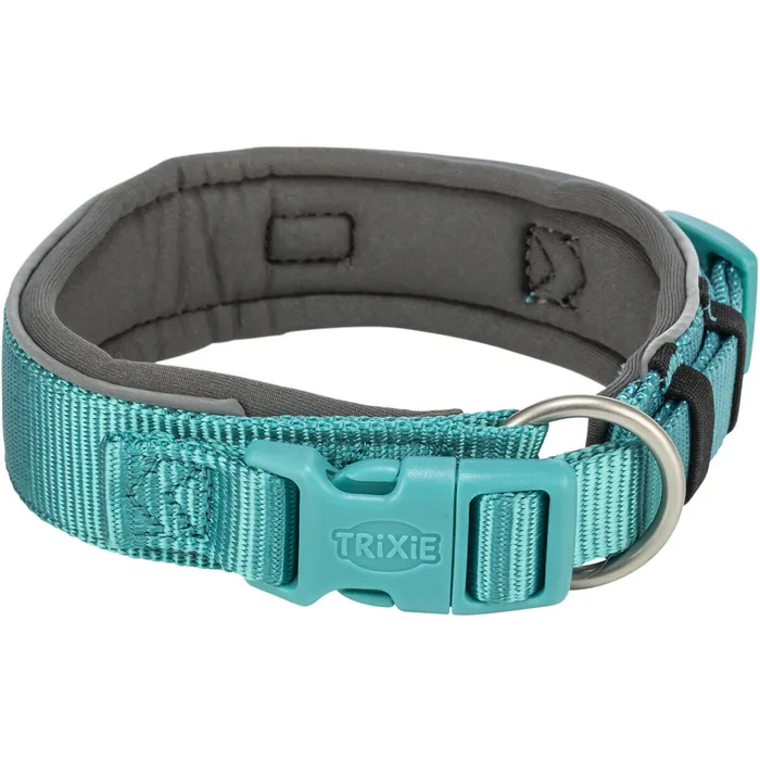 Główne zdjęcie produktu PREMIUM obojek EXTRA široký, aqua/grafit M-L: 40-48 cm/40 mm