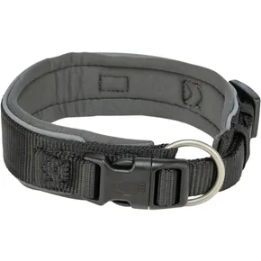 Obroża PREMIUM bardzo szeroka, czarna/grafitowa XS-S: 27-35 cm/25 mm