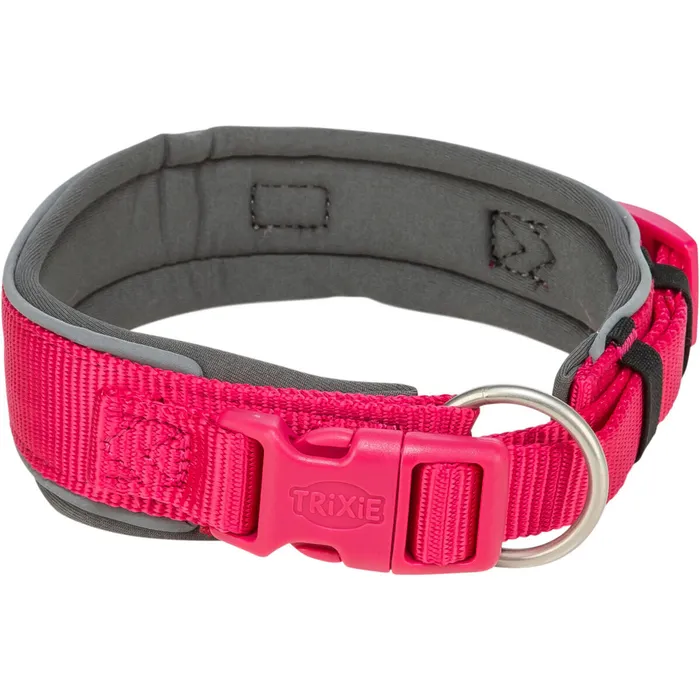 Główne zdjęcie produktu PREMIUM obojek extra široký, fuchsia/grafit S-M: 33-42 cm/35 mm