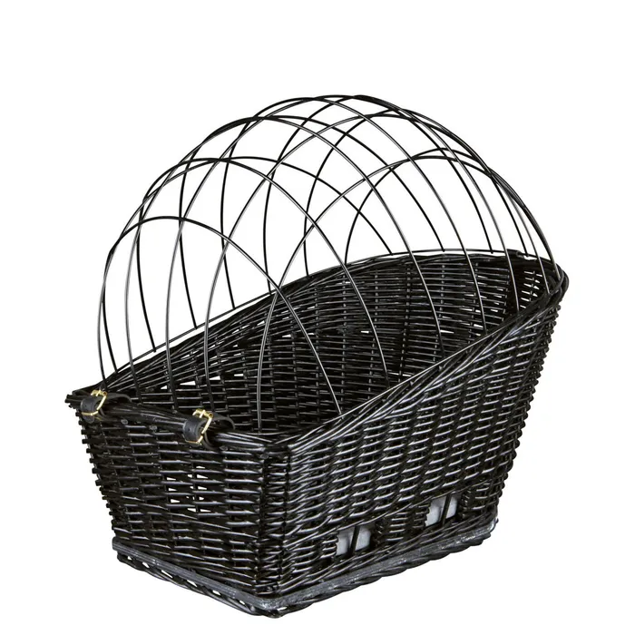 Główne zdjęcie produktu Přepravní proutěný koš na zadní nosič kola-černý 35x49x55 cm (max. 8kg)
