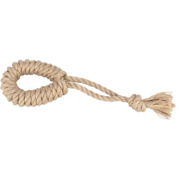 Główne zdjęcie produktu Přetahovací lano s kruhem, 32 cm, konopí/bavlna