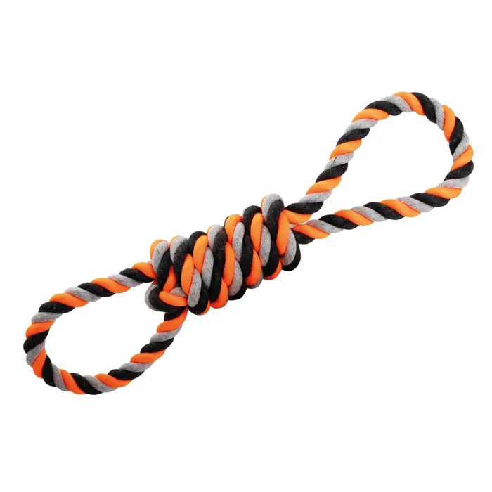 Główne zdjęcie produktu Přetahovadlo HipHop bavlněná osmice, šedá, tm.šedá, oranžová 38cm, 190g
