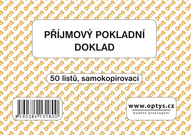 Główne zdjęcie produktu Příjmový doklad A6, jednoduchý, samopropisovací, 50 listů 1318