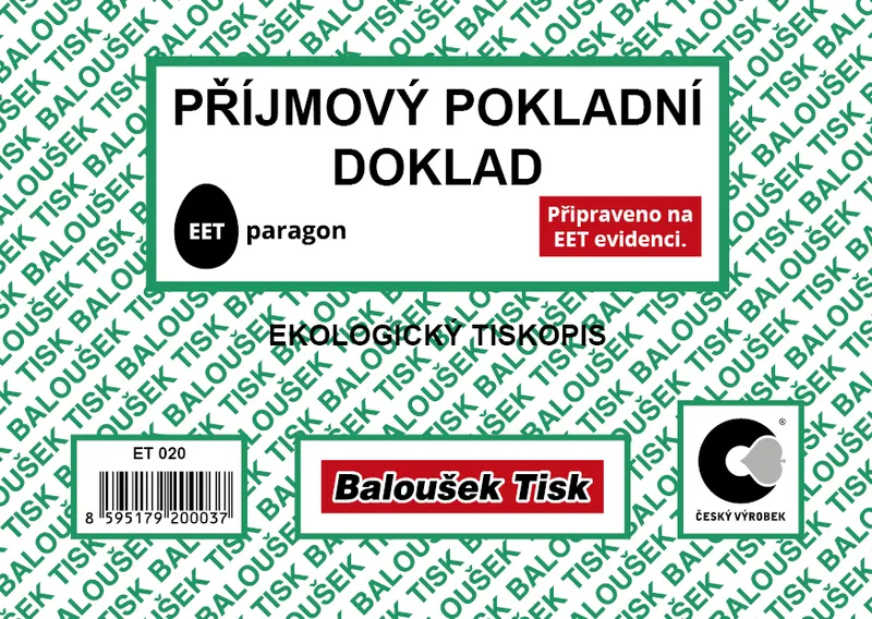 Główne zdjęcie produktu Příjmový pokladní doklad A6 ET020