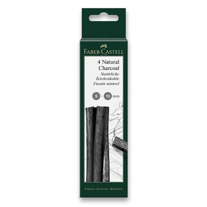 Główne zdjęcie produktu Přírodní uhel Faber-Castell Pitt Monochrome - 9-15 mm, 4 kusy