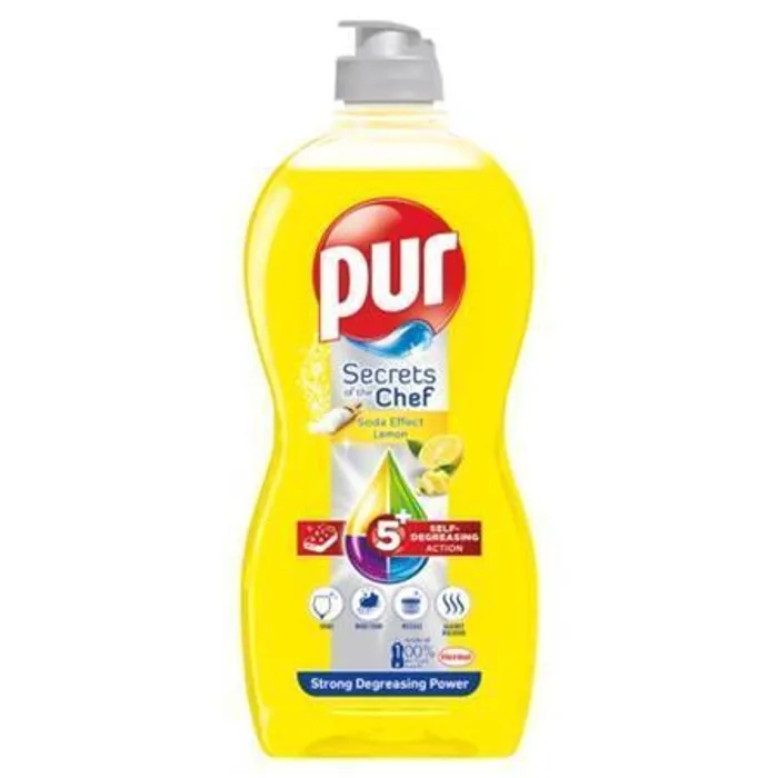 Główne zdjęcie produktu Prostředek na mytí nádobí, 450 ml, PUR EXTRA, citrón