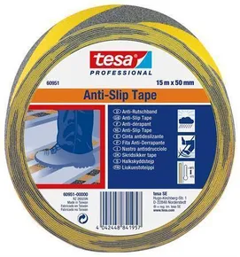 Taśma zabezpieczająca antypoślizgowa Anti-Slip 60951, czarno-żółta, 50 mm x 15 m, TESA
