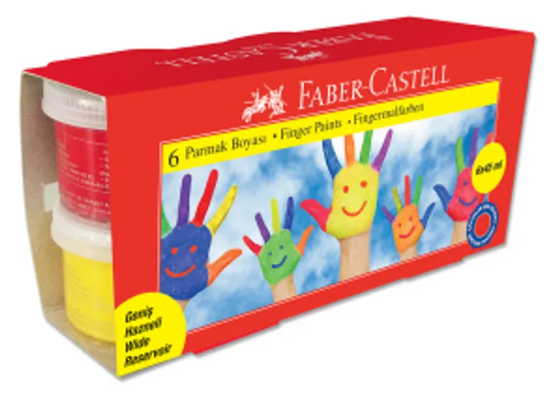 Główne zdjęcie produktu Prstové barvy 6ks, 45 ml Faber Castell 160422