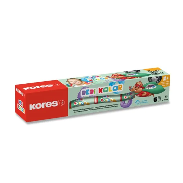 Główne zdjęcie produktu Prstové barvy Kores Dedi Kolor 6 barev, 30 ml