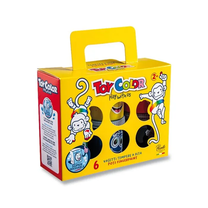 Główne zdjęcie produktu Prstové barvy Toy Color 6 barev, 80 ml