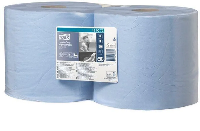 Główne zdjęcie produktu Průmyslová papírová utěrka Tork 130072 Heavy-Duty Advanced 430 malá role modrá [2 ks]