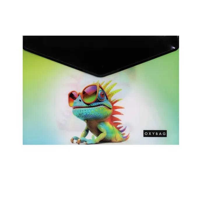 Główne zdjęcie produktu Psaníčko s drukem A4 s tiskem crazy animals chameleon