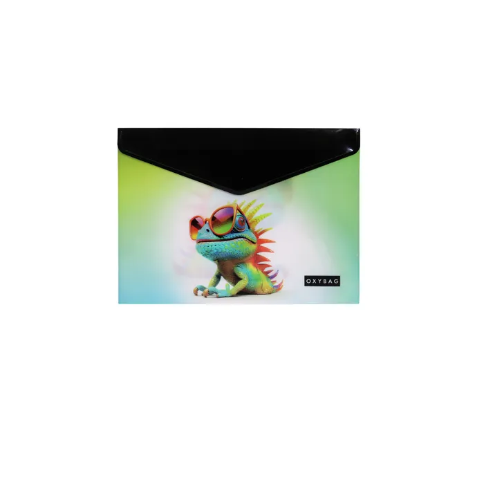 Główne zdjęcie produktu Psaníčko s drukem A5 s tiskem crazy animals chameleon