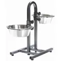 Drążek dla psa - regulowana wysokość miski, 2x miska 2,8l/24cm