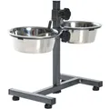Drążek dla psa wys. 27cm, 2 miski 0,75l/15cm