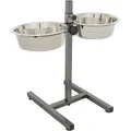 Następne zdjęcie produktu Drążek dla psa wys. 50cm, 2 miski 2,8l/24cm