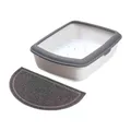 Następne zdjęcie produktu Półokrągła mata PCV szara do WC 41 x 25 cm