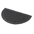 Półokrągła mata PCV szara do WC 41 x 25 cm