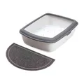 Półokrągła mata PCV szara do WC 59 x 35 cm