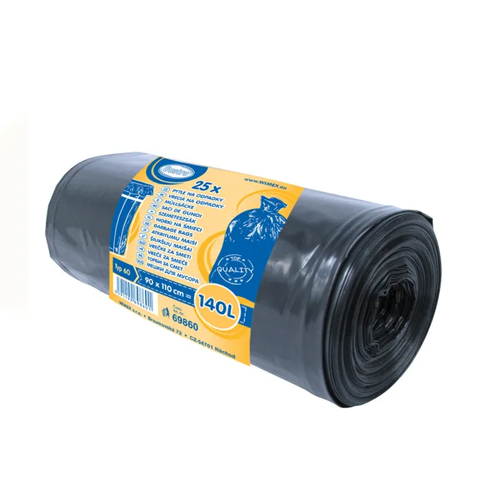 Główne zdjęcie produktu Pytel na odpadky (LDPE) černý 90 x 110 cm 140L [25 ks]