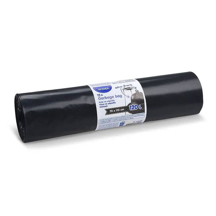 Główne zdjęcie produktu Pytel na odpadky (LDPE) extra-silný černý 70 x 110 cm 120L [15 ks]
