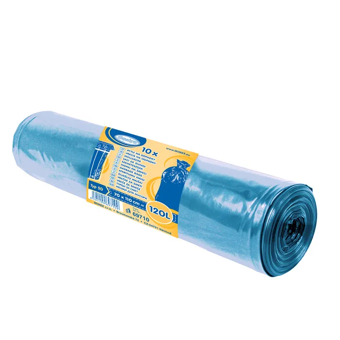 Główne zdjęcie produktu Pytel na odpadky (LDPE) modrý 70 x 110 cm 120L [10 ks]