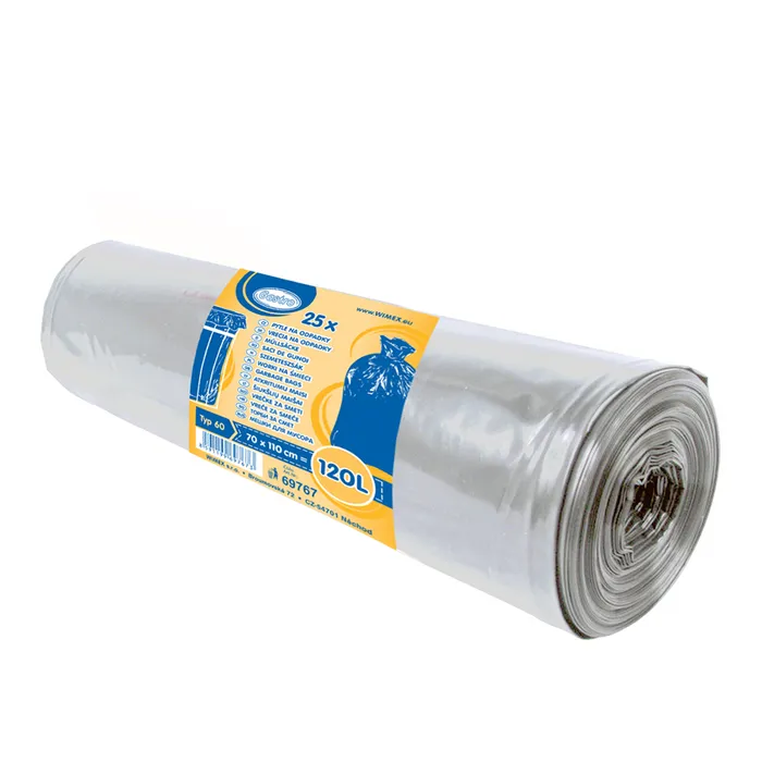 Główne zdjęcie produktu Pytel na odpadky (LDPE) transparentní 70 x 110 cm 120L [25 ks]