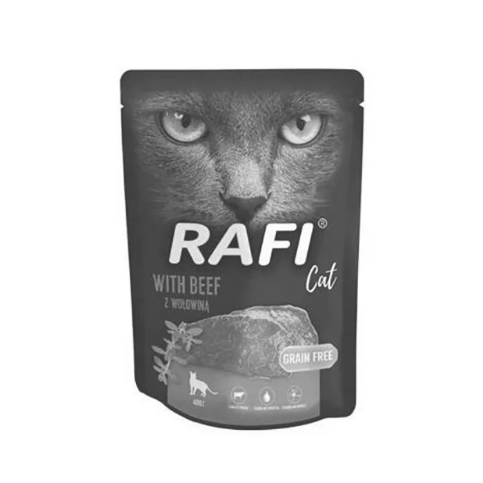 Główne zdjęcie produktu RAFI kompletní krmivo s hovězím pro kočky, bez obilovin, kapsička 300 g