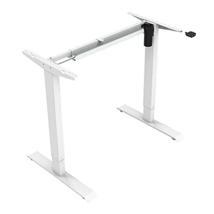 Główne zdjęcie produktu Rám stolu, elektricky nastavitelná výška, rozsah 500 mm, 100V-240V, bílý, 70 kg nosnost,