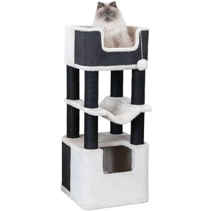Główne zdjęcie produktu RAMIRO škrabadlo XXL, 3 patra, 3 lůžka, 46 x 46 x 110 cm, světlešedá