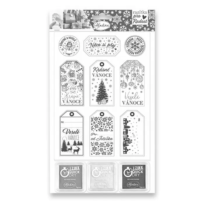 Główne zdjęcie produktu Razítka Aladine Stamp With Love Vánoční visačky, 9 ks