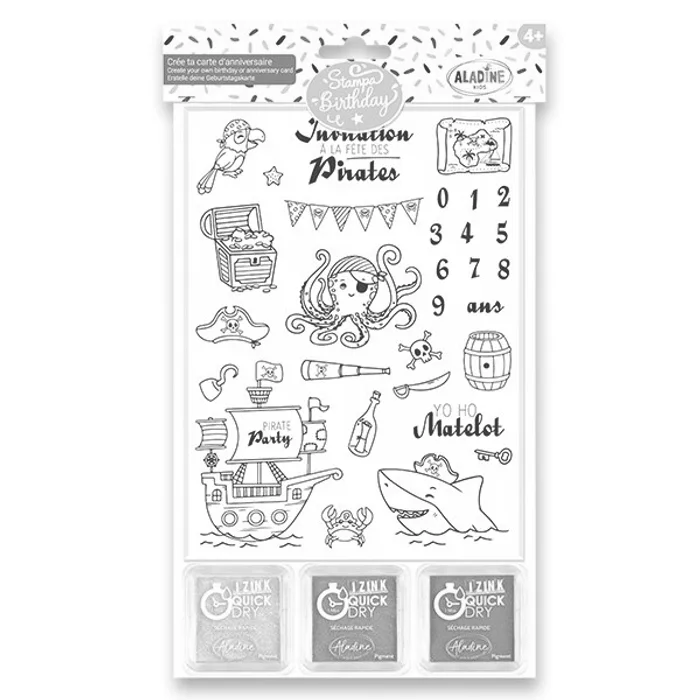 Główne zdjęcie produktu Razítka Aladine Stampo Birthday Piráti, 30 ks